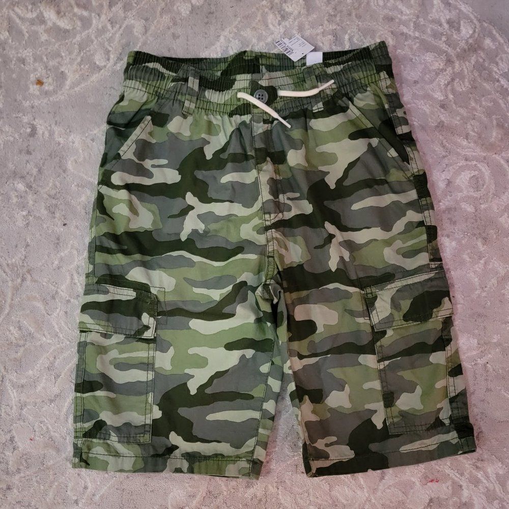 Children's Place Tactical Cargo Long Shorts Olive Camo Size 14 - Picture 5 of 9
